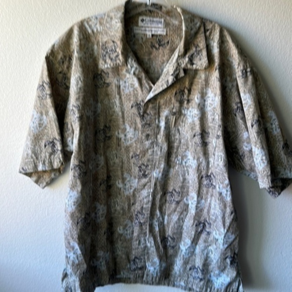 Columbia shirt size Large men's casual nautical themed boat fishing athleisure